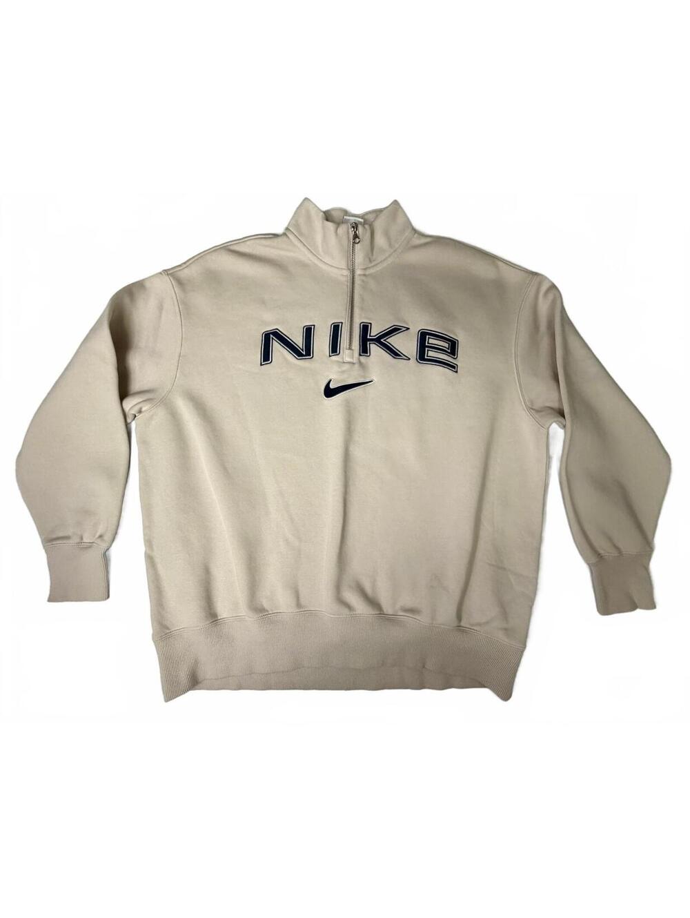 Nike Vintage Style Spellout Center Swoosh 1/4 Zip Pullover Size Large